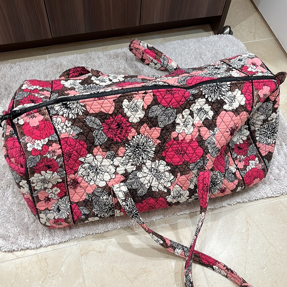 Vera Bradley Mocha Rouge large duffle bag